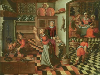 Interior of the Kitchen, the Supper at Emmaus by Flemish School